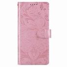 For Motorola Edge 60 / 60 Fusion Embossed Floral Pattern Leather Phone Case(Pink) - 2