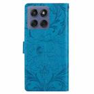 For Motorola Edge 60 / 60 Fusion Embossed Floral Pattern Leather Phone Case(Blue) - 3
