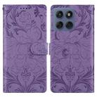 For Motorola Edge 60 / 60 Fusion Embossed Floral Pattern Leather Phone Case(Purple) - 1