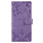 For Motorola Edge 60 / 60 Fusion Embossed Floral Pattern Leather Phone Case(Purple) - 2