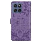 For Motorola Edge 60 / 60 Fusion Embossed Floral Pattern Leather Phone Case(Purple) - 3