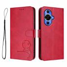 For Huawei nova 12s Litter Panda Embossing RFID Leather Phone Case with Lanyard(Rose Red) - 2