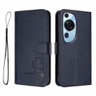 For Huawei P60 Art Litter Panda Embossing RFID Leather Phone Case with Lanyard(Blue) - 2