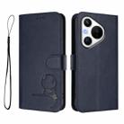 For Huawei Pura 70 Litter Panda Embossing RFID Leather Phone Case with Lanyard(Blue) - 2