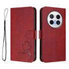 For Huawei Mate 70 Pro Litter Panda Embossing RFID Leather Phone Case with Lanyard(Wine Red) - 2