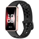 For Huawei Band 10 / 9 / 8 xDfind Hole Style Breathable Silicone Watch Band(Black) - 1