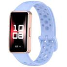 For Huawei Band 10 / 9 / 8 xDfind Hole Style Breathable Silicone Watch Band(Chrysanthemum Blue) - 1