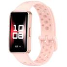 For Huawei Band 10 / 9 / 8 xDfind Hole Style Breathable Silicone Watch Band(Pink) - 1