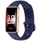 For Huawei Band 10 / 9 / 8 xDfind Hole Style Breathable Silicone Watch Band(Dark Blue) - 1