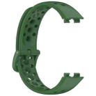 For Huawei Band 10 / 9 / 8 xDfind Hole Style Breathable Silicone Watch Band(Dark Green) - 3