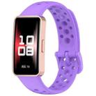For Huawei Band 10 / 9 / 8 xDfind Hole Style Breathable Silicone Watch Band(Purple) - 1