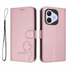For Honor 400 Lite Global Litter Panda Embossing RFID Leather Phone Case with Lanyard(Pink) - 2