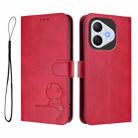 For Honor 400 Lite Global Litter Panda Embossing RFID Leather Phone Case with Lanyard(Rose Red) - 2