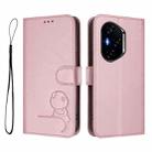 For Honor 400 Global 156.5mm Litter Panda Embossing RFID Leather Phone Case with Lanyard(Pink) - 2