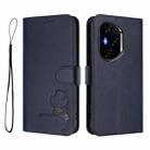 For Honor 400 Global 156.5mm Litter Panda Embossing RFID Leather Phone Case with Lanyard(Blue) - 2