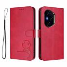 For Honor 400 Global 156.5mm Litter Panda Embossing RFID Leather Phone Case with Lanyard(Rose Red) - 2