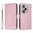 For Honor 400 Pro Global 160.8mm Litter Panda Embossing RFID Leather Phone Case with Lanyard(Pink) - 2