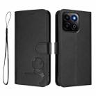 For Honor 200 Smart 5G / X7c 4G Litter Panda Embossing RFID Leather Phone Case with Lanyard(Black) - 2
