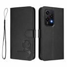 For Honor 200 Lite Global Litter Panda Embossing RFID Leather Phone Case with Lanyard(Black) - 2