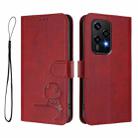 For Honor 200 Lite Global Litter Panda Embossing RFID Leather Phone Case with Lanyard(Wine Red) - 2