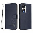 For Honor 90 Litter Panda Embossing RFID Leather Phone Case with Lanyard(Blue) - 2