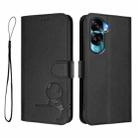 For Honor 90 Lite /  X50i Litter Panda Embossing RFID Leather Phone Case with Lanyard(Black) - 2