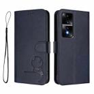 For Honor 80 GT Litter Panda Embossing RFID Leather Phone Case with Lanyard(Blue) - 2