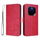 For Honor GT Pro Litter Panda Embossing RFID Leather Phone Case with Lanyard(Rose Red) - 2