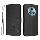 For Honor Magic5 Pro Litter Panda Embossing RFID Leather Phone Case with Lanyard(Black) - 2