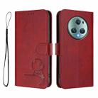 For Honor Magic5 Pro Litter Panda Embossing RFID Leather Phone Case with Lanyard(Wine Red) - 2