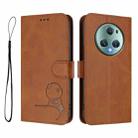 For Honor Magic5 Pro Litter Panda Embossing RFID Leather Phone Case with Lanyard(Brown) - 2