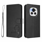 For Honor Magic6 Litter Panda Embossing RFID Leather Phone Case with Lanyard(Black) - 2
