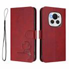 For Honor Magic6 Litter Panda Embossing RFID Leather Phone Case with Lanyard(Wine Red) - 2