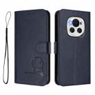 For Honor Magic6 Litter Panda Embossing RFID Leather Phone Case with Lanyard(Blue) - 2
