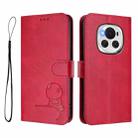 For Honor Magic6 Litter Panda Embossing RFID Leather Phone Case with Lanyard(Rose Red) - 2