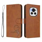 For Honor Magic6 Litter Panda Embossing RFID Leather Phone Case with Lanyard(Brown) - 2