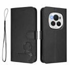 For Honor Magic6 Pro Litter Panda Embossing RFID Leather Phone Case with Lanyard(Black) - 2