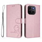 For Honor X6c Litter Panda Embossing RFID Leather Phone Case with Lanyard(Pink) - 2