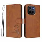 For Honor X6c Litter Panda Embossing RFID Leather Phone Case with Lanyard(Brown) - 2
