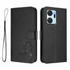 For Honor X7a / Play7T Litter Panda Embossing RFID Leather Phone Case with Lanyard(Black) - 2