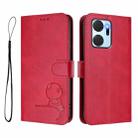 For Honor X7a / Play7T Litter Panda Embossing RFID Leather Phone Case with Lanyard(Rose Red) - 2