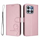 For Honor X8b 4G Litter Panda Embossing RFID Leather Phone Case with Lanyard(Pink) - 2