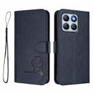 For Honor X8b 4G Litter Panda Embossing RFID Leather Phone Case with Lanyard(Blue) - 2