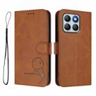 For Honor X8b 4G Litter Panda Embossing RFID Leather Phone Case with Lanyard(Brown) - 2