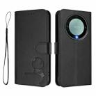 For Honor X9a / Magic5 Lite / X40 Litter Panda Embossing RFID Leather Phone Case with Lanyard(Black) - 2