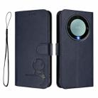 For Honor X9a / Magic5 Lite / X40 Litter Panda Embossing RFID Leather Phone Case with Lanyard(Blue) - 2