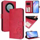 For Honor X9a / Magic5 Lite / X40 Litter Panda Embossing RFID Leather Phone Case with Lanyard(Rose Red) - 1