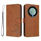 For Honor X9a / Magic5 Lite / X40 Litter Panda Embossing RFID Leather Phone Case with Lanyard(Brown) - 2
