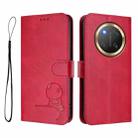 For Honor X9c / Magic7 Lite 5G Litter Panda Embossing RFID Leather Phone Case with Lanyard(Rose Red) - 2