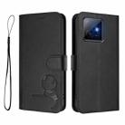 For Honor X60 GT Litter Panda Embossing RFID Leather Phone Case with Lanyard(Black) - 2